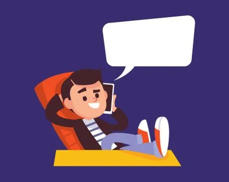 Relaxed positively thinking optimistic young man. Stock Illustration