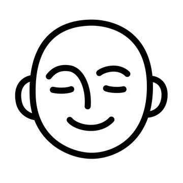 Relaxed smiling face simple cartoon doodle Illustrazione stock