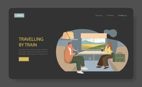 Relaxed Travel by Train. Stock Illustration