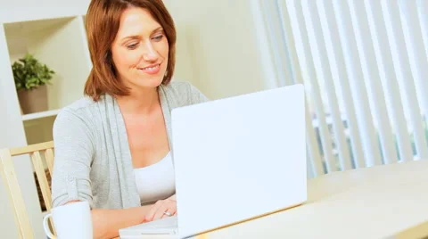 Relaxed Young Girl Using Internet Webchat Stock Footage 3358533