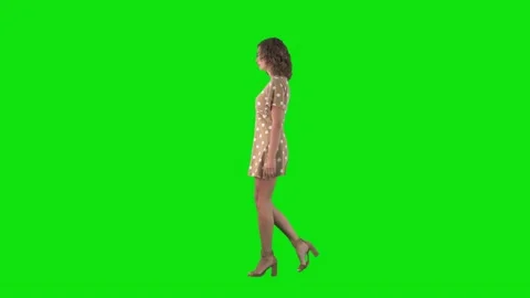 woman walking side view dress