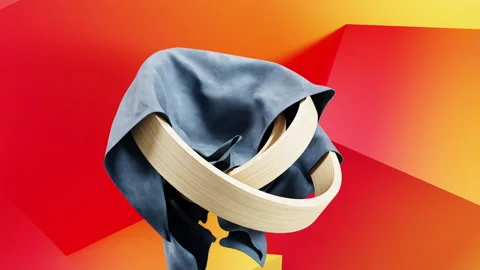 Relaxing 3D Animation Loop red and yellow gradient background Zen in Motion Stock Footage 272420594