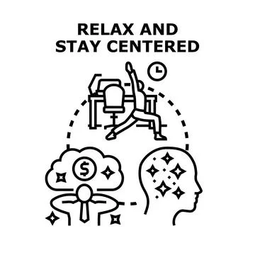 Relaxing and staying centered for work life balance Stock Illustration