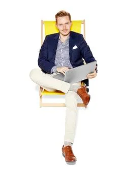 Relaxing and Working Foto stock
