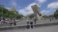 Relaxing around Francesc Macia Monument in Barcelona 4k or 4k+ Resolution