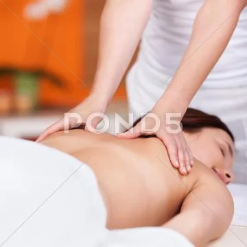 Relaxing back rub Stock Photos