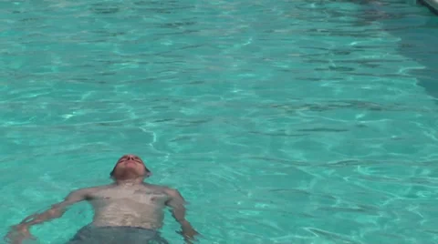 Relaxing back swim Stock Footage 30460388