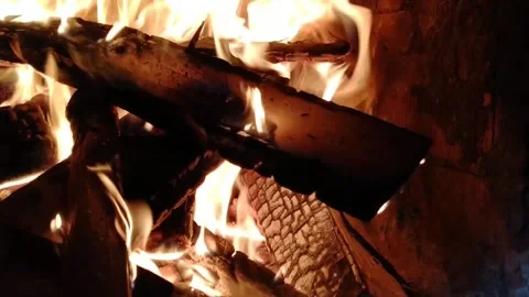Relaxing background with fireplace Stock Footage 190532824