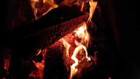 Relaxing background with fireplace Stock Footage 191927273