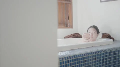 Relaxing Bath Time Bliss Stock Footage 314221827
