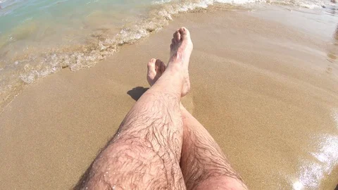 Relaxing on the beach Stock Footage 92991603