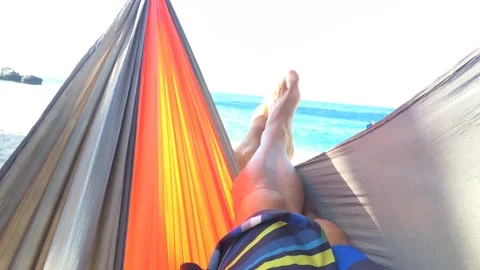 Relaxing on the beach Stock Footage 134615389