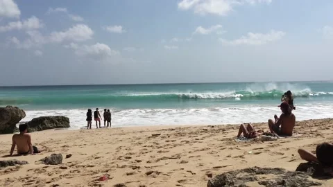 Relaxing on the beach Stock Footage 220921483