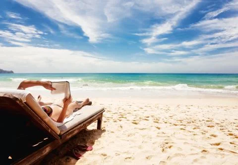 Relaxing on the beach Stock Photos