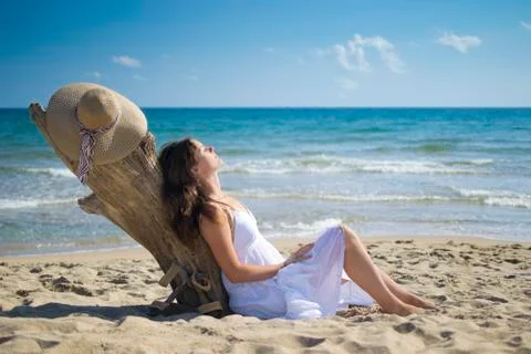 Relaxing on the beach Stock Photos