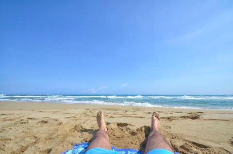 Relaxing on the beach Stock Photos