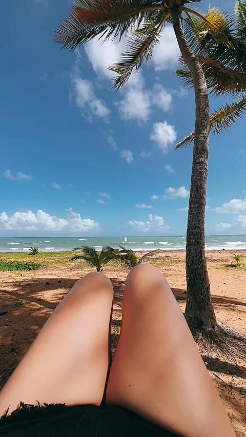 Relaxing on the beach, sand, beach, waves, tropical Stock Footage 233632024