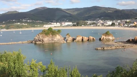 Relaxing beach in Viveiro, Spain Stock Footage 249361109