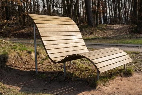 Relaxing bench in the landscape Stock Photos