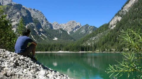 Relaxing with breathtaking view Stock Footage 22700077