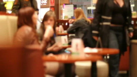 Relaxing in a cafe 4 - meeting Stock Footage