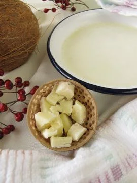 Relaxing coconut bath Stock Photos