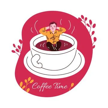 Relaxing coffee break vector illustration Stockillustratie