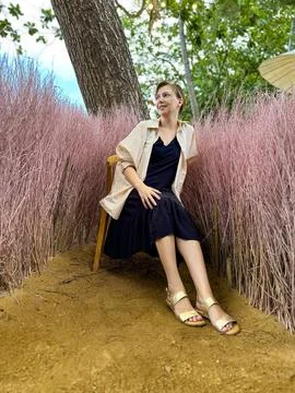 Relaxing in a Creative Outdoor Setting Stock Photos