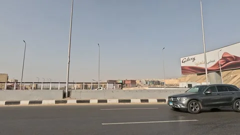 Relaxing Drive Along Cairo Ring Road Watching the Energy of the Capital Roads Stock-Footage 329844539