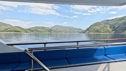 Relaxing Ferry Deck View Across the Ionian Sea Near Lefkada Greece Vidéo 337006768