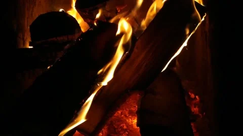 Relaxing fire in the fireplace Stock Footage 171529692
