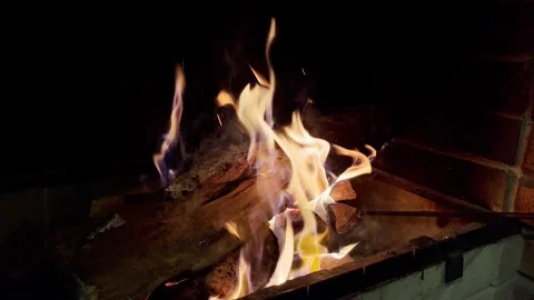 Relaxing fire in the fireplace Stock Footage 267820450