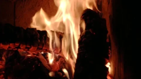 Relaxing fireplace in December Stock Footage 170878719