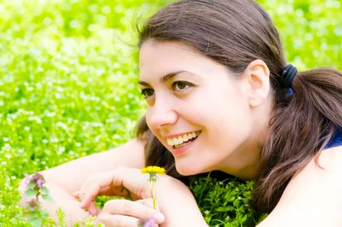 Relaxing in grass Stock Photos