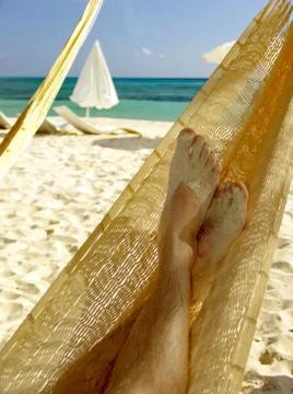 Relaxing in a hammock Fotos de archivo