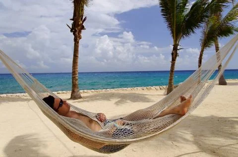 Relaxing in a hammock Stock Photos