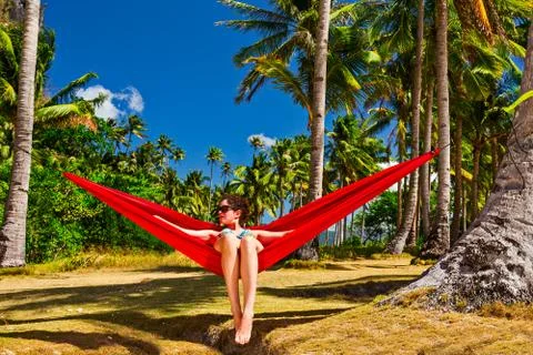 Relaxing in the hammock Stock Photos