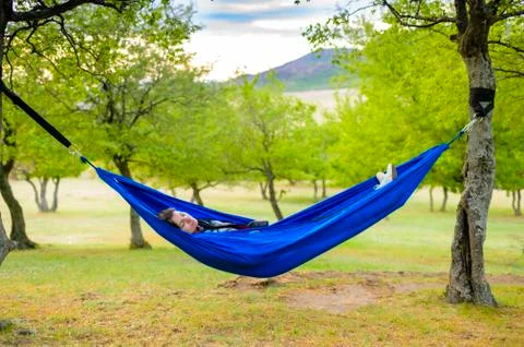 Relaxing on Hammock Stock Photos