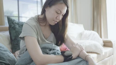 Relaxing at Home: A Moment of Reflection Stock Footage 335588382