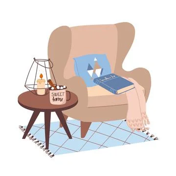 Relaxing hygge atmosphere Stock Illustration