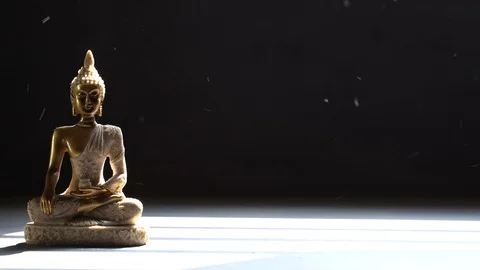Relaxing idol of buddha Stock Footage 119696257