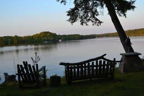 Relaxing by a lake Stock Photos