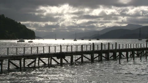 Relaxing Malborough Sound Stock Footage 44653463