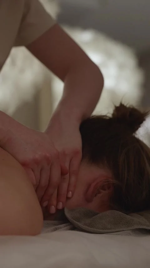 Relaxing massage at a spa in the afternoon Stock Footage 341282008