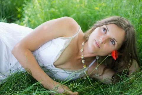 Relaxing in a meadow Stock Photos