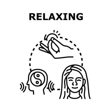 Relaxing mind finding balance and meditation practice Ilustración de archivo