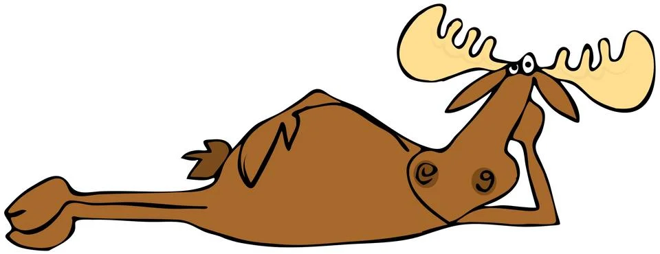 Relaxing moose Stock Illustration