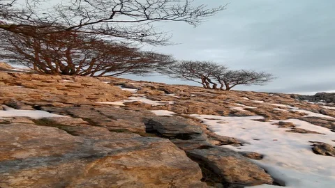 Relaxing mountain landscape at sunset Stock Footage 128816376