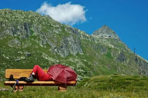 Relaxing in the mountains Stock Photos