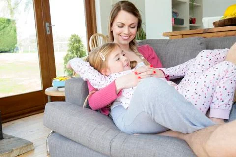 Relaxing with Mum Stock Photos